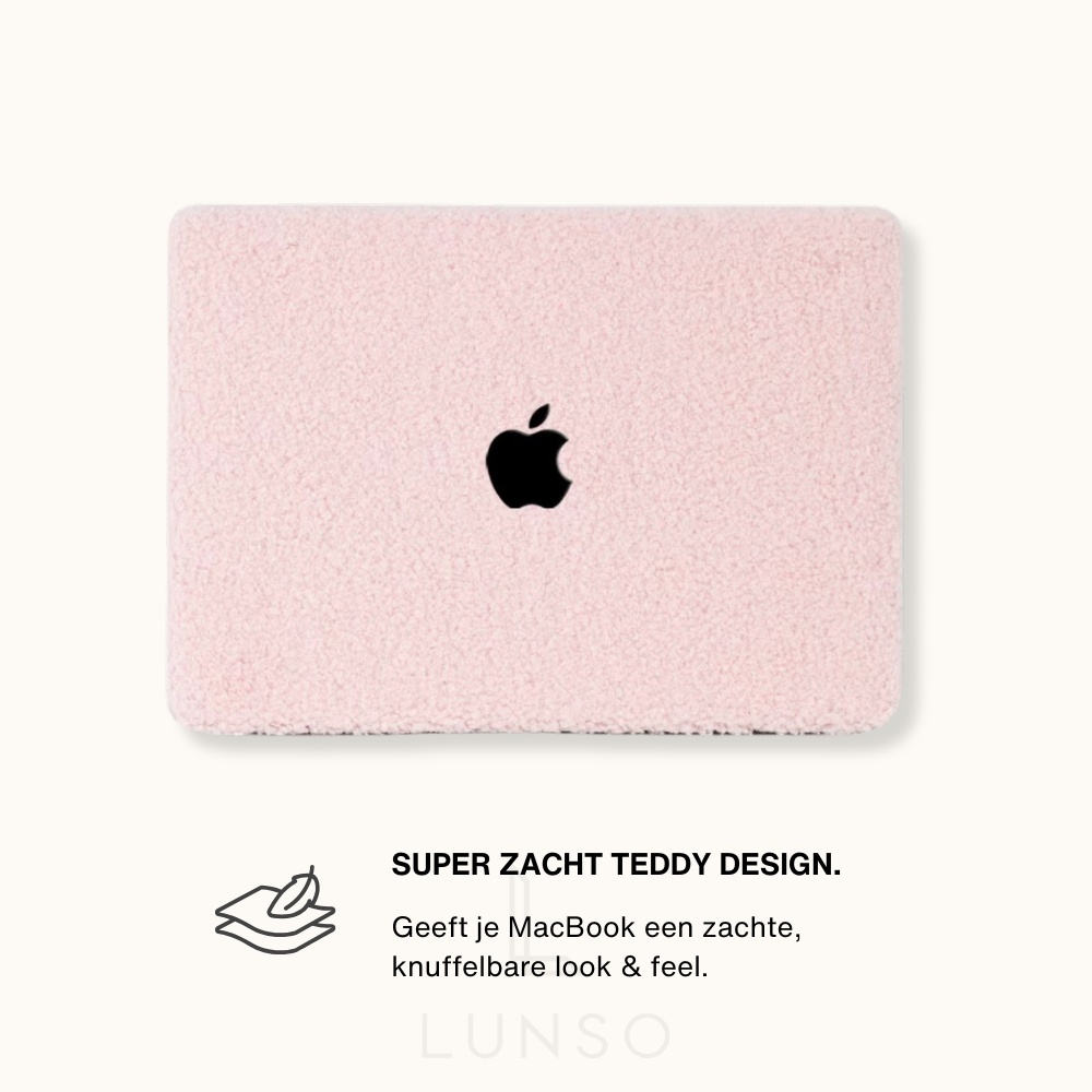 MacBook Air 15 inch (2023-2025) cover hoes - Teddy Puffy Lichtroze
