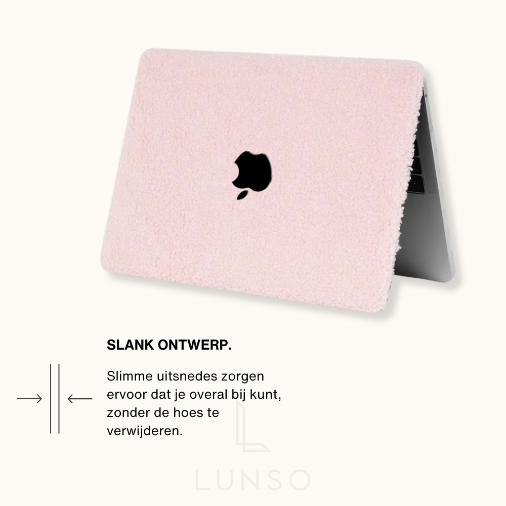 MacBook Air 15 inch (2023-2025) cover hoes - Teddy Puffy Lichtroze