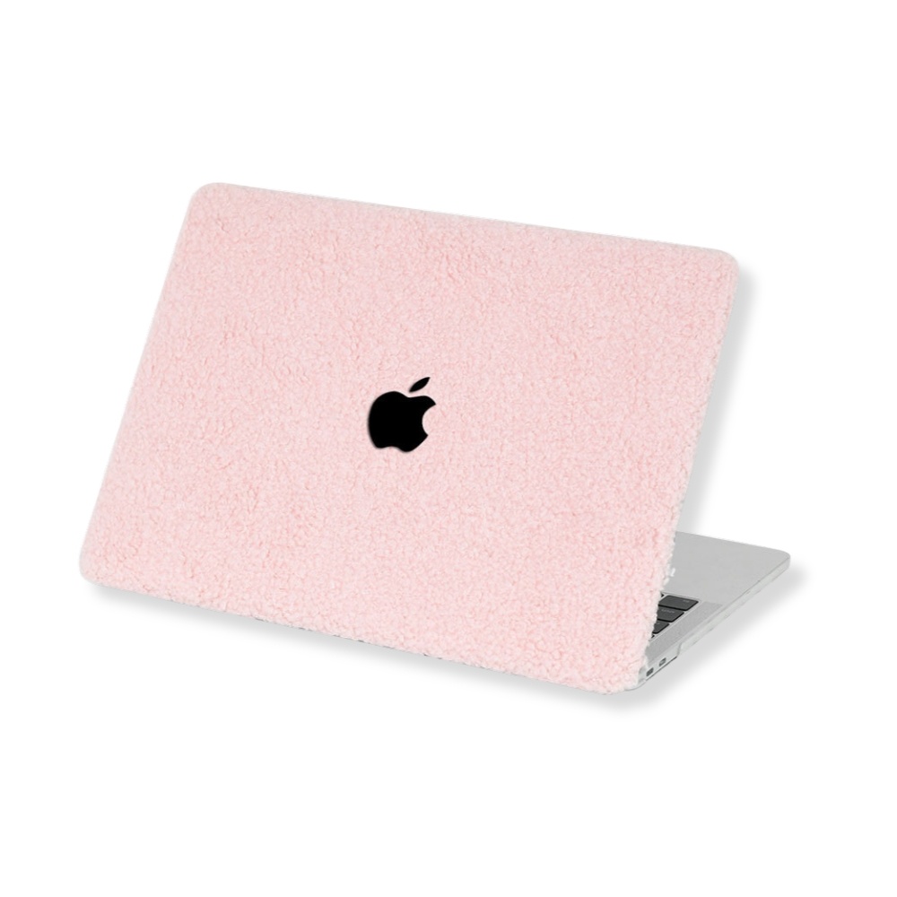 Lunso MacBook Pro 16 inch (2021-2026) cover hoes - case - Teddy Puffy Lichtroze