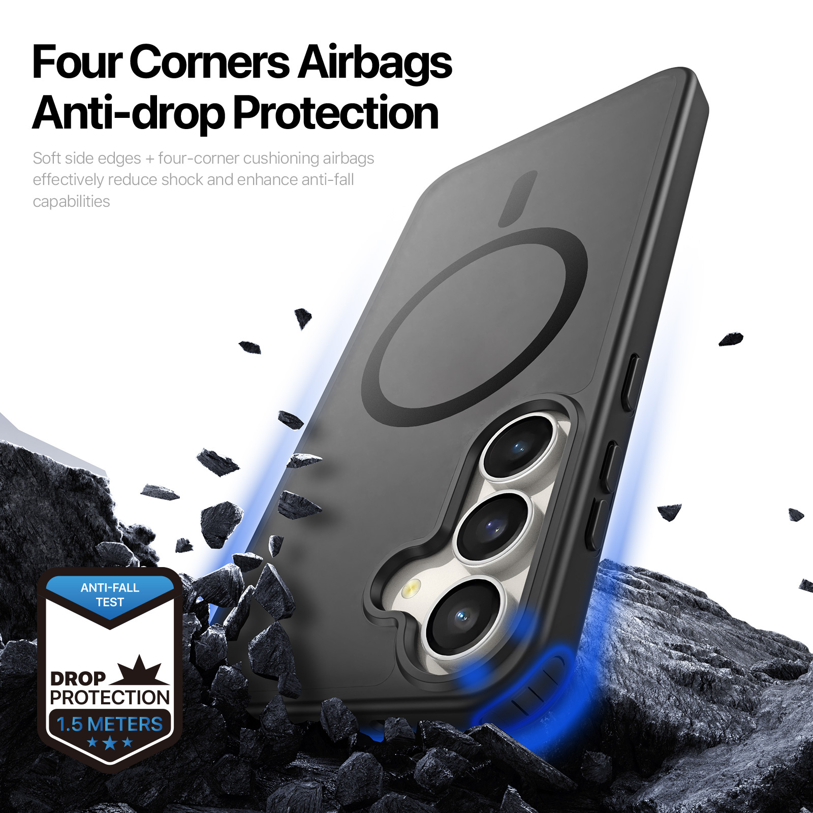 Samsung Galaxy S25 FE hoesje – slanke backcover met volledige MagSafe ondersteuning - Zwart