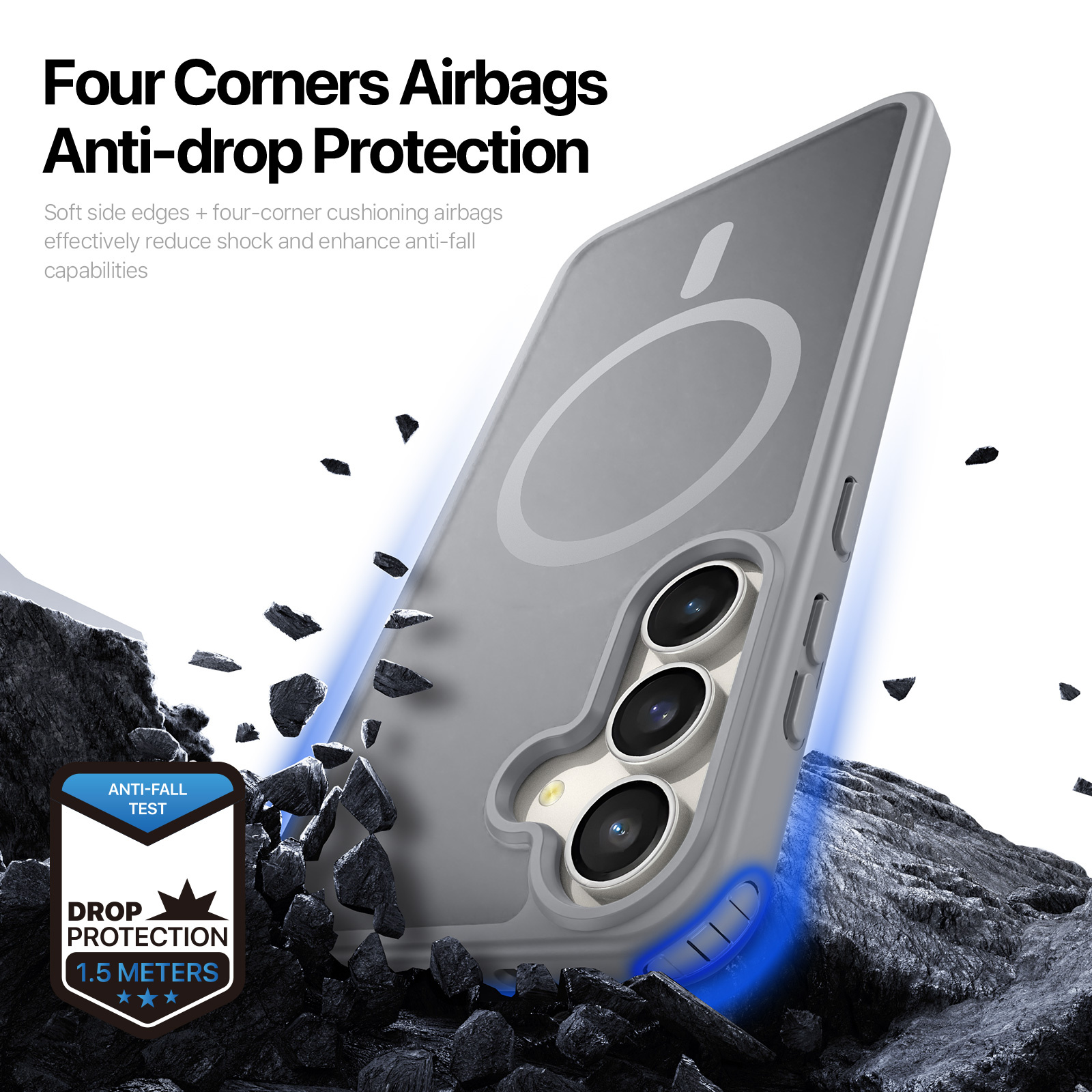 Samsung Galaxy S25 FE hoesje – slanke backcover met volledige MagSafe ondersteuning - Grijs