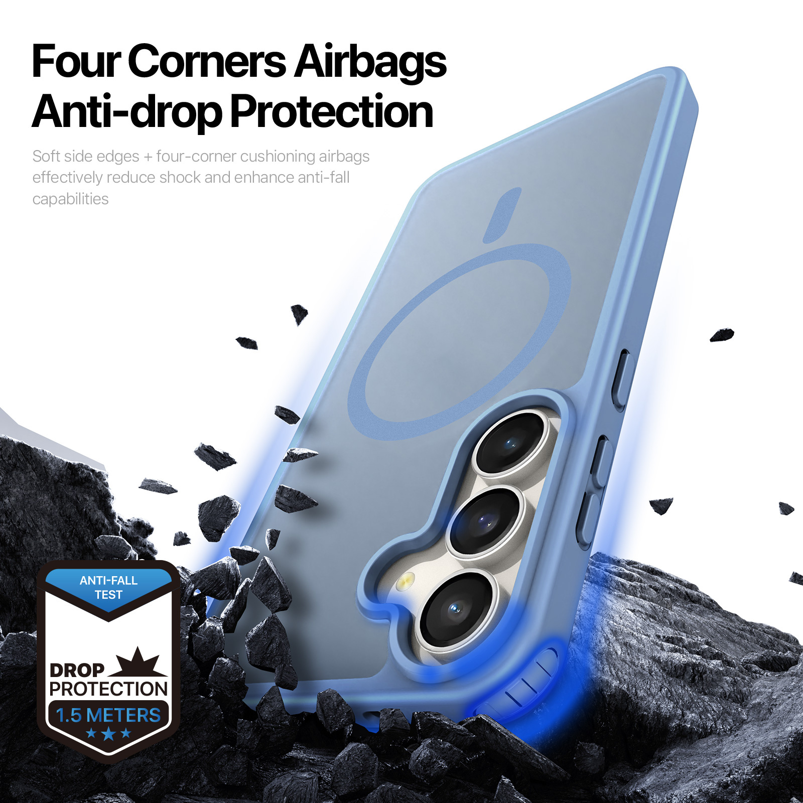 Samsung Galaxy S25 FE hoesje – slanke backcover met volledige MagSafe ondersteuning - Lichtblauw