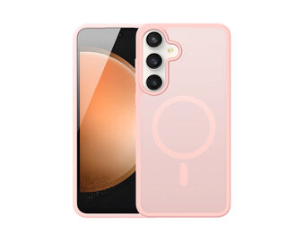 Dux Ducis Yind Samsung Galaxy S25 FE hoesje – slanke backcover met MagSafe ondersteuning - Lichtroze