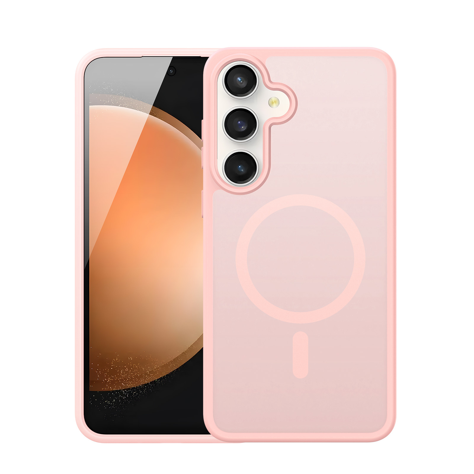 Samsung Galaxy S25 FE hoesje – slanke backcover met volledige MagSafe ondersteuning - Lichtroze