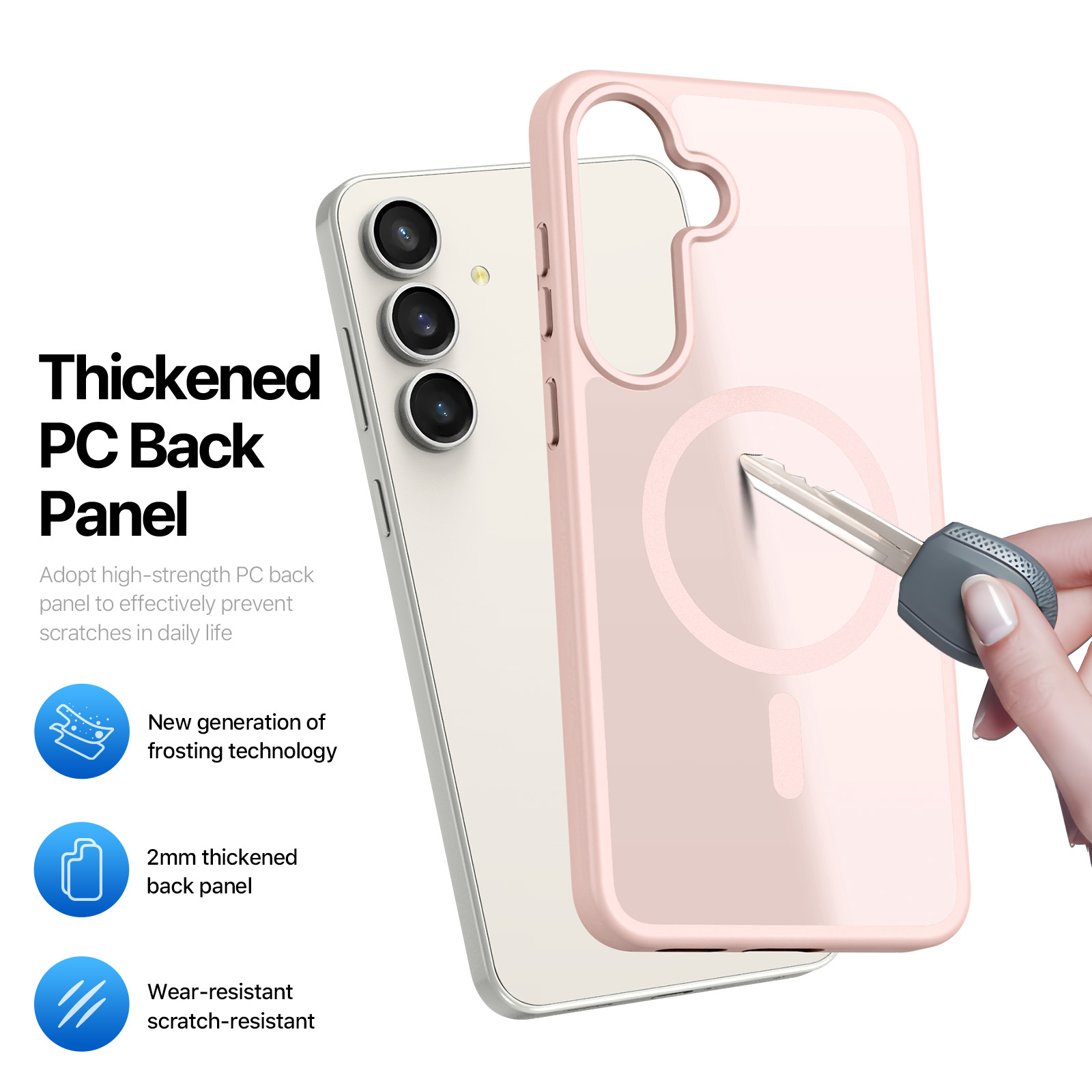 Samsung Galaxy S25 FE hoesje – slanke backcover met volledige MagSafe ondersteuning - Lichtroze