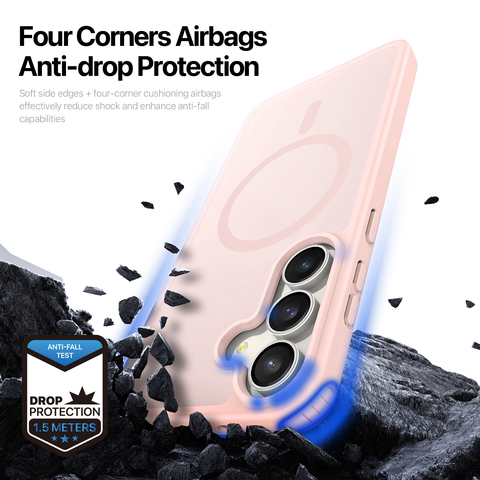 Samsung Galaxy S25 FE hoesje – slanke backcover met volledige MagSafe ondersteuning - Lichtroze