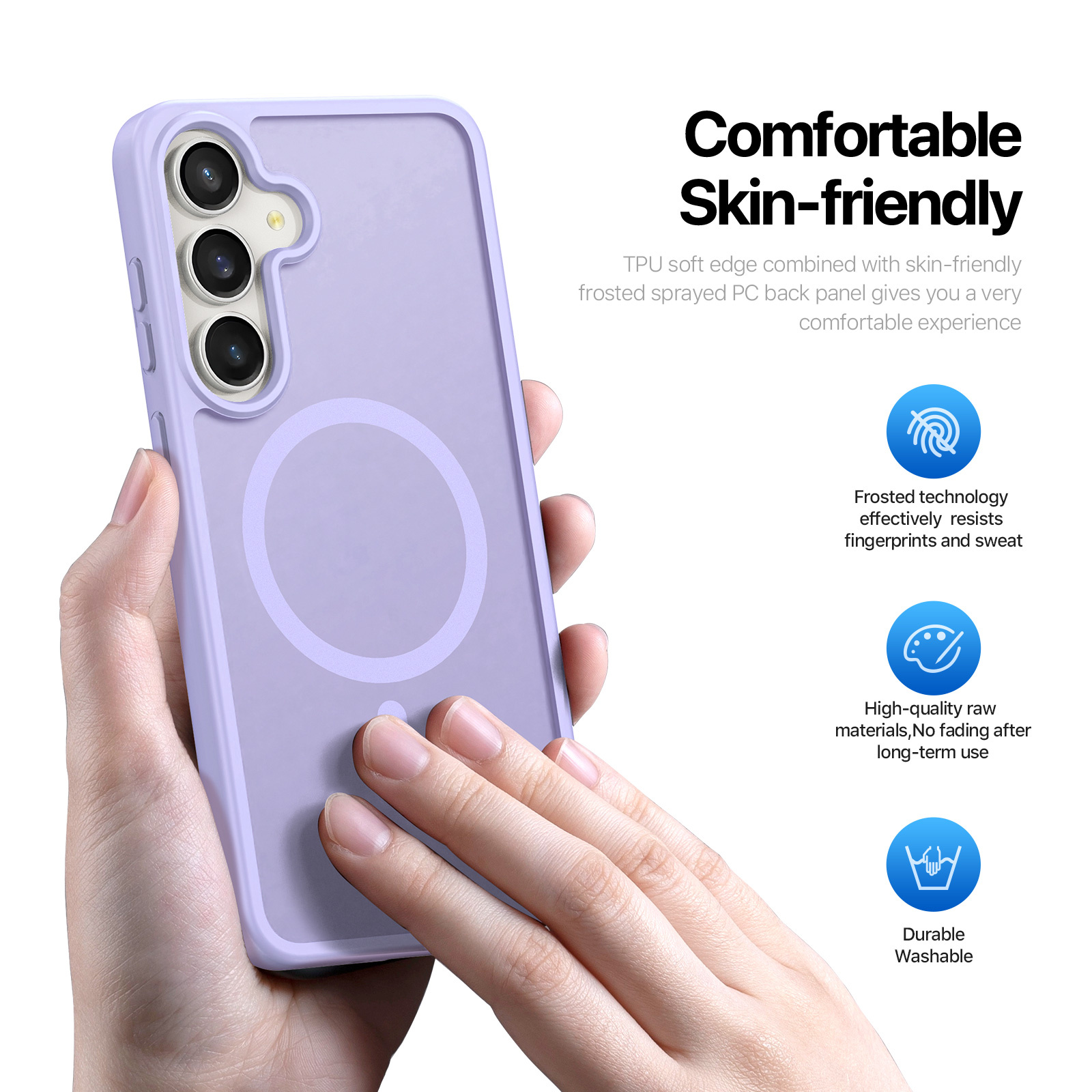 Samsung Galaxy S25 FE hoesje – slanke backcover met volledige MagSafe ondersteuning - Lila
