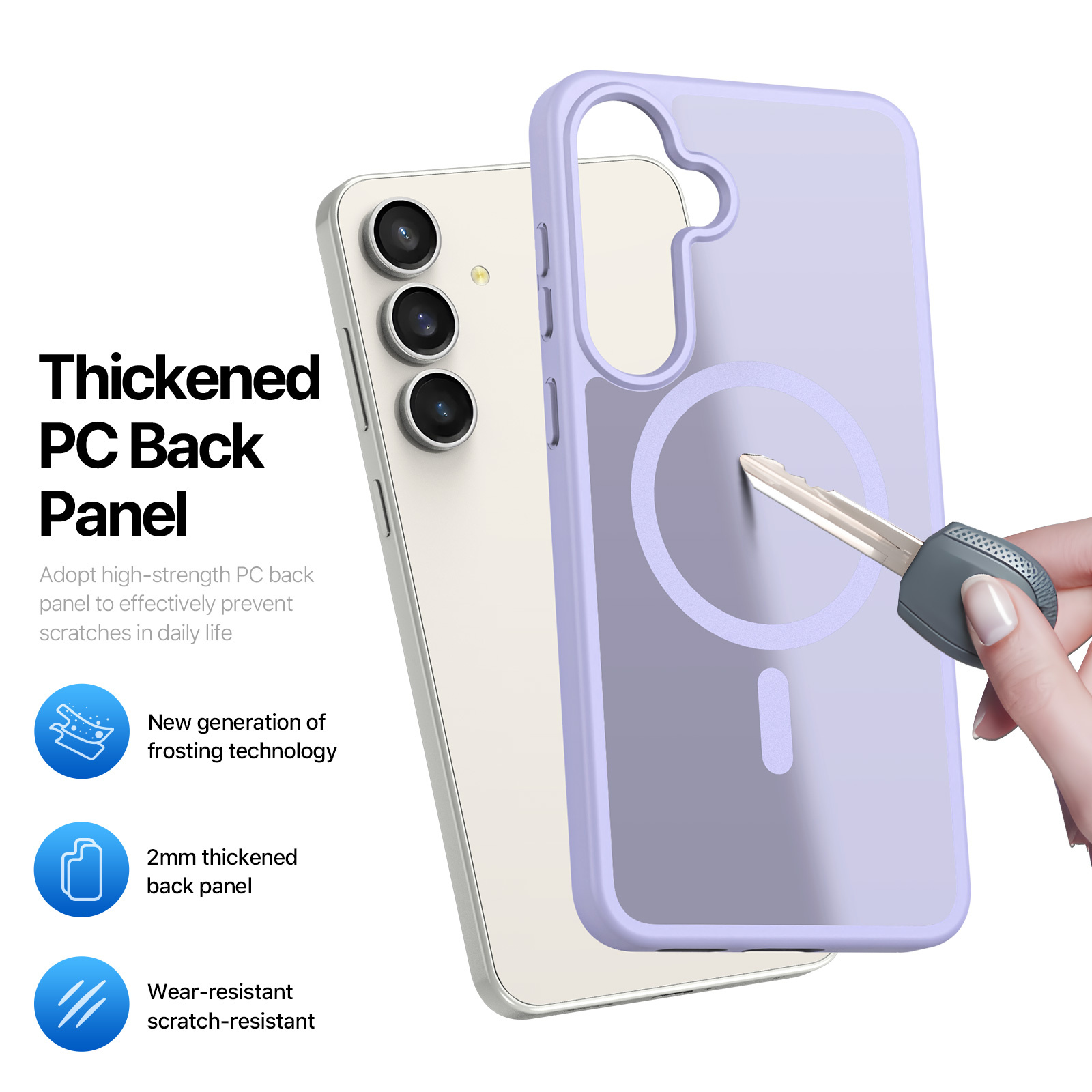 Samsung Galaxy S25 FE hoesje – slanke backcover met volledige MagSafe ondersteuning - Lila