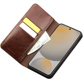 Samsung Galaxy S25 FE leren bookcase hoesje - Bruin