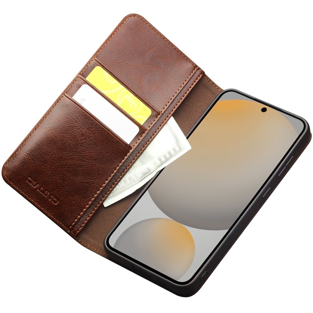 Samsung Galaxy S25 FE leren bookcase hoesje - Bruin