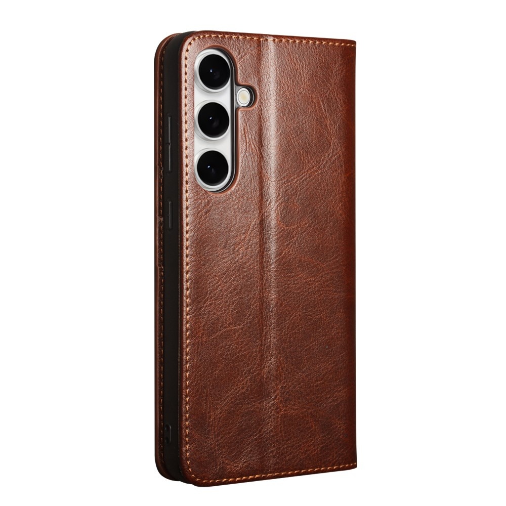 Samsung Galaxy S25 FE leren bookcase hoesje - Bruin