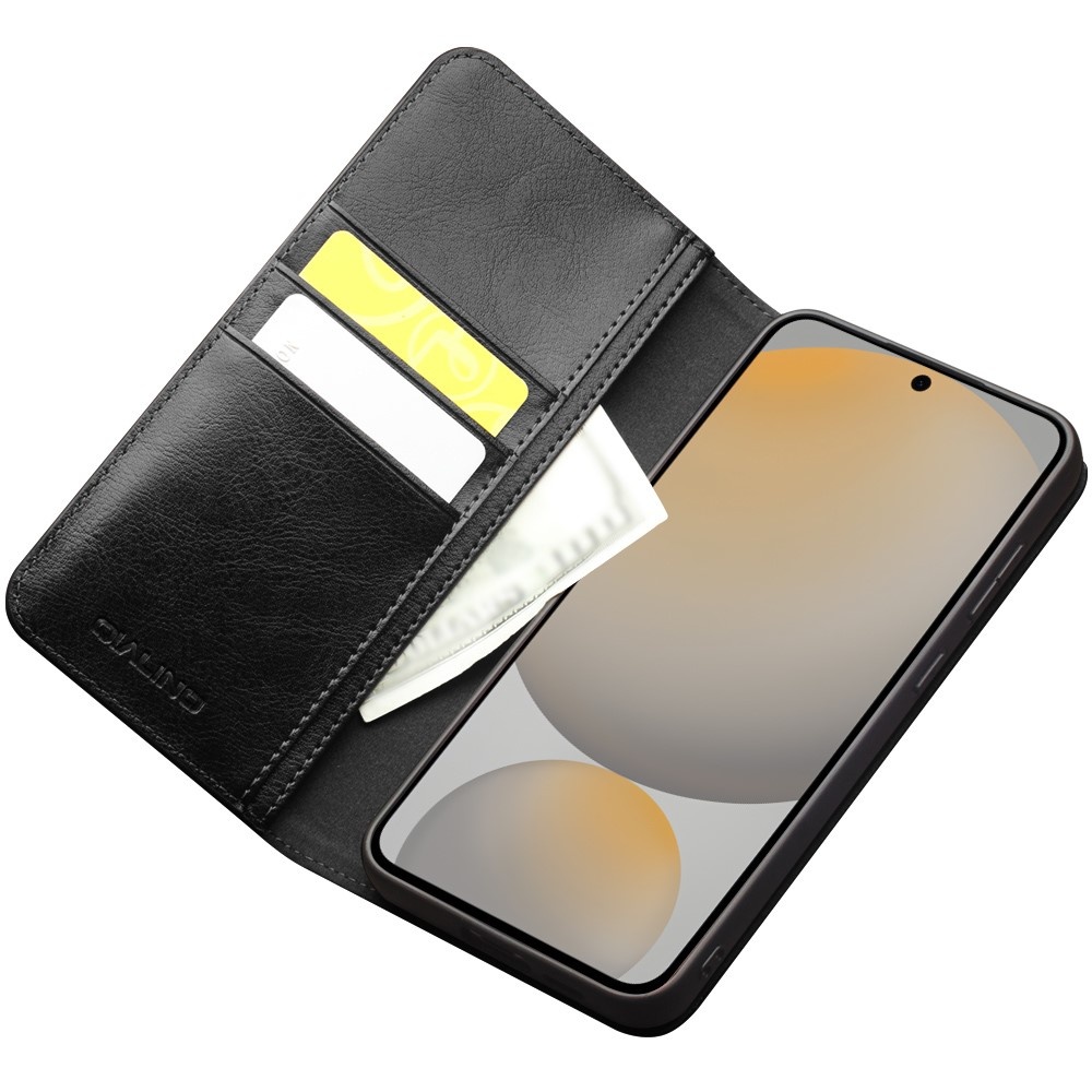 Samsung Galaxy S25 FE leren bookcase hoesje - Zwart