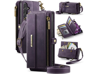 Caseme Samsung Galaxy S25 FE hoesje - portemonnee tasje - Paars