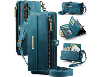 Caseme Samsung Galaxy S25 FE hoesje - portemonnee tasje - Blauw