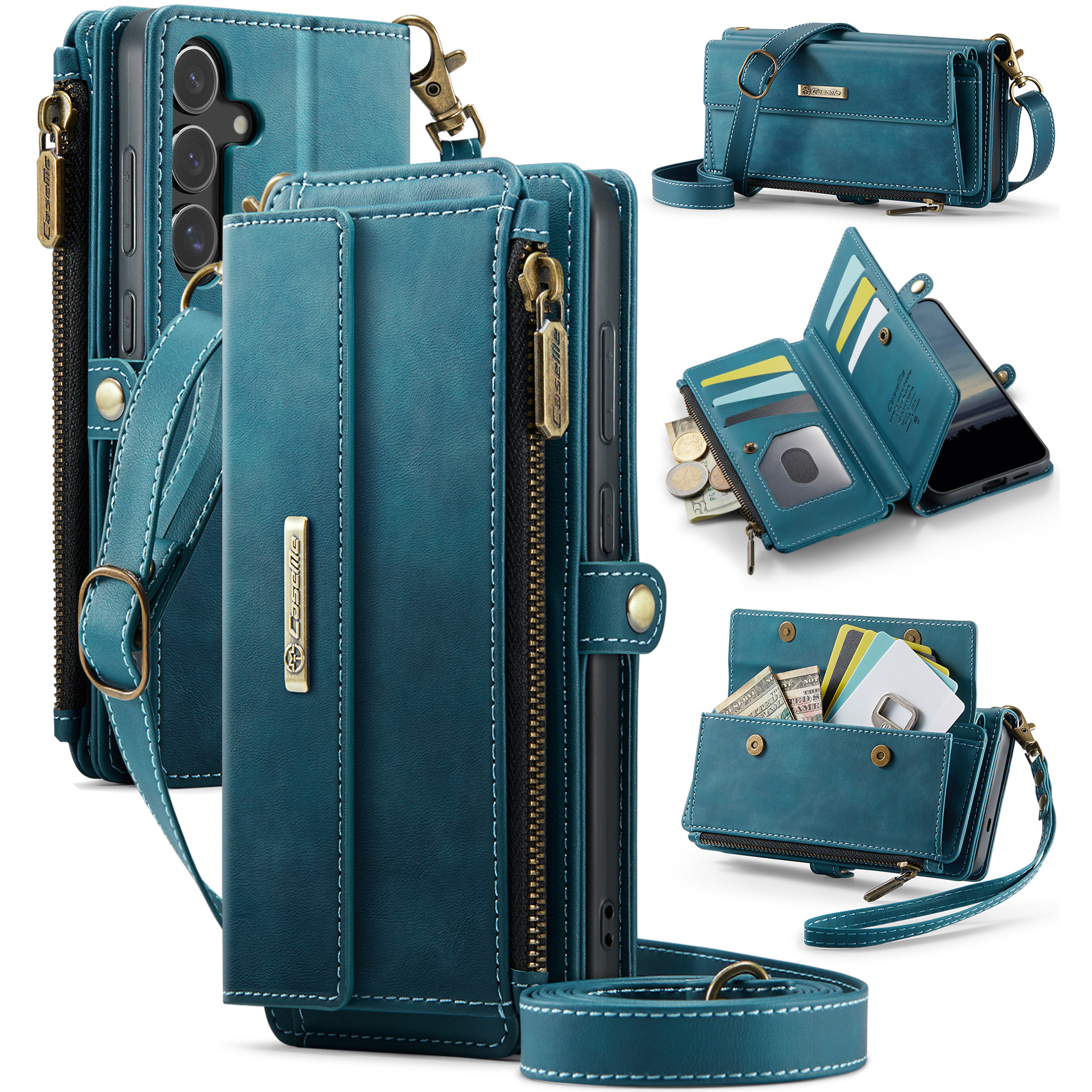 Caseme Samsung Galaxy S25 FE hoesje - portemonnee tasje - Blauw