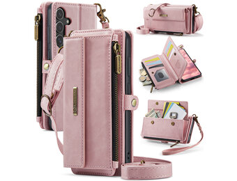 Caseme Samsung Galaxy S25 FE hoesje - portemonnee tasje - Lichtroze