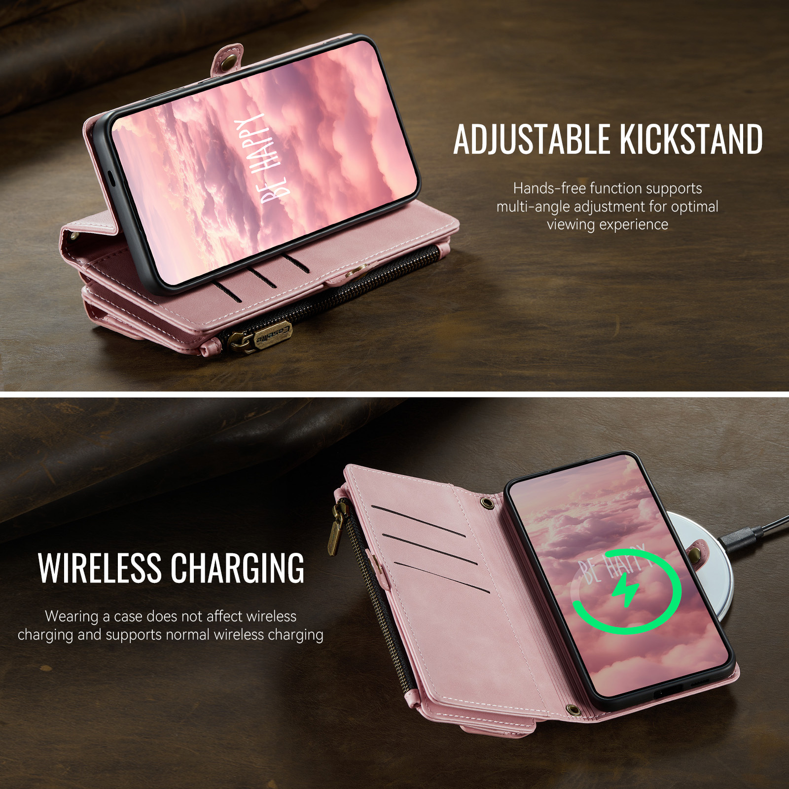 Samsung Galaxy S25 FE hoesje portemonnee tasje - Lichtroze
