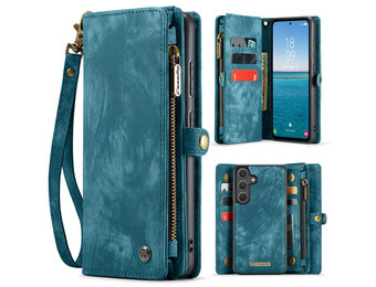 Caseme Samsung Galaxy S25 FE hoes - Vintage 2 in 1 portemonnee - Blauw