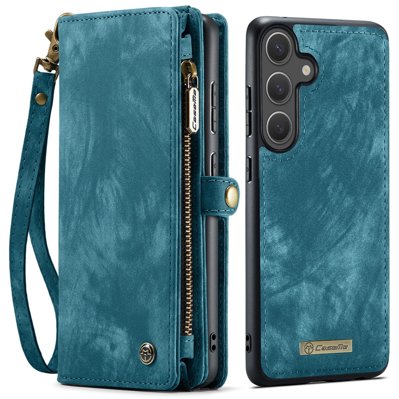 Samsung Galaxy S25 FE Vintage 2 in 1 portemonnee hoes - Blauw