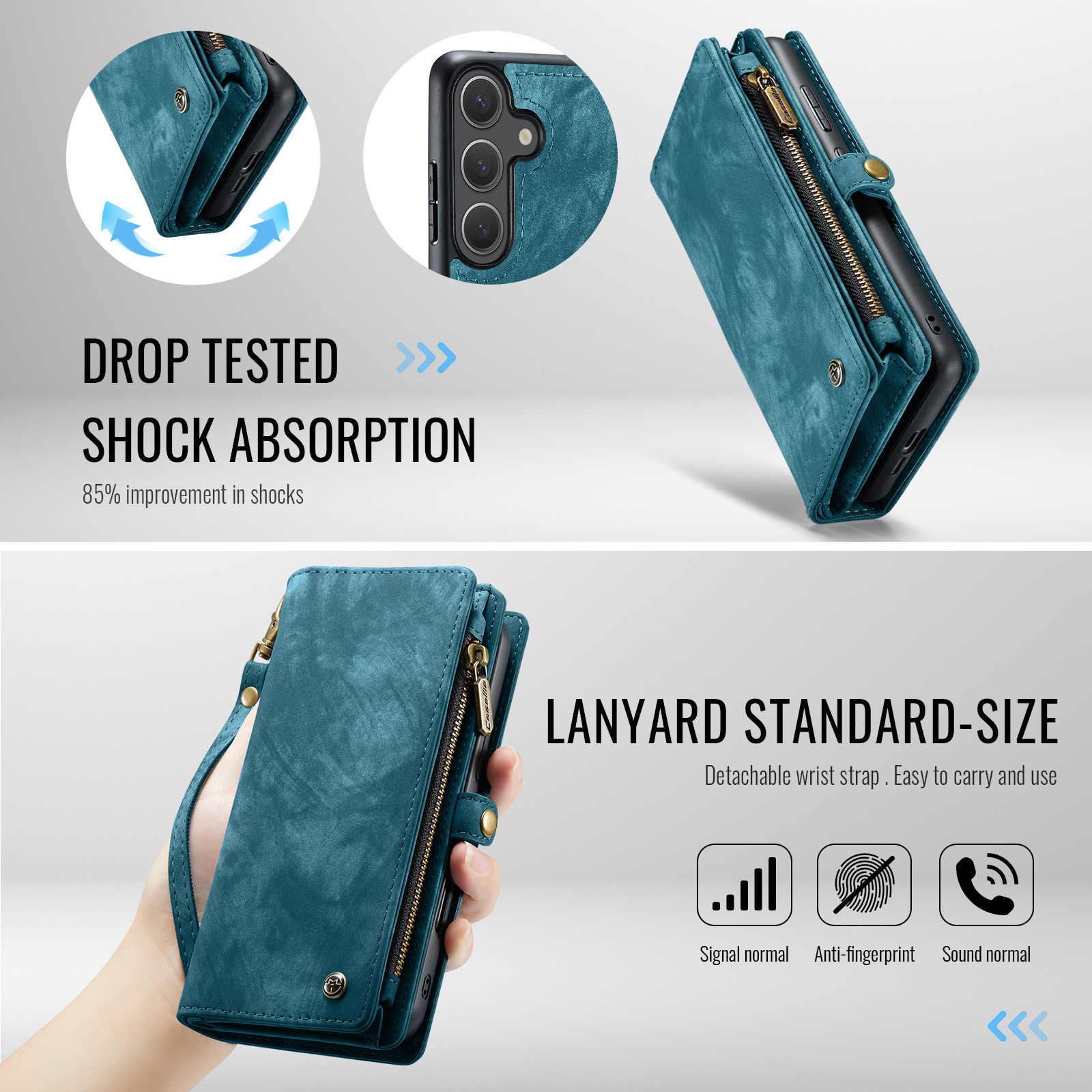 Samsung Galaxy S25 FE Vintage 2 in 1 portemonnee hoes - Blauw