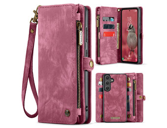 Caseme Samsung Galaxy S25 FE hoes - Vintage 2 in 1 portemonnee - Rood