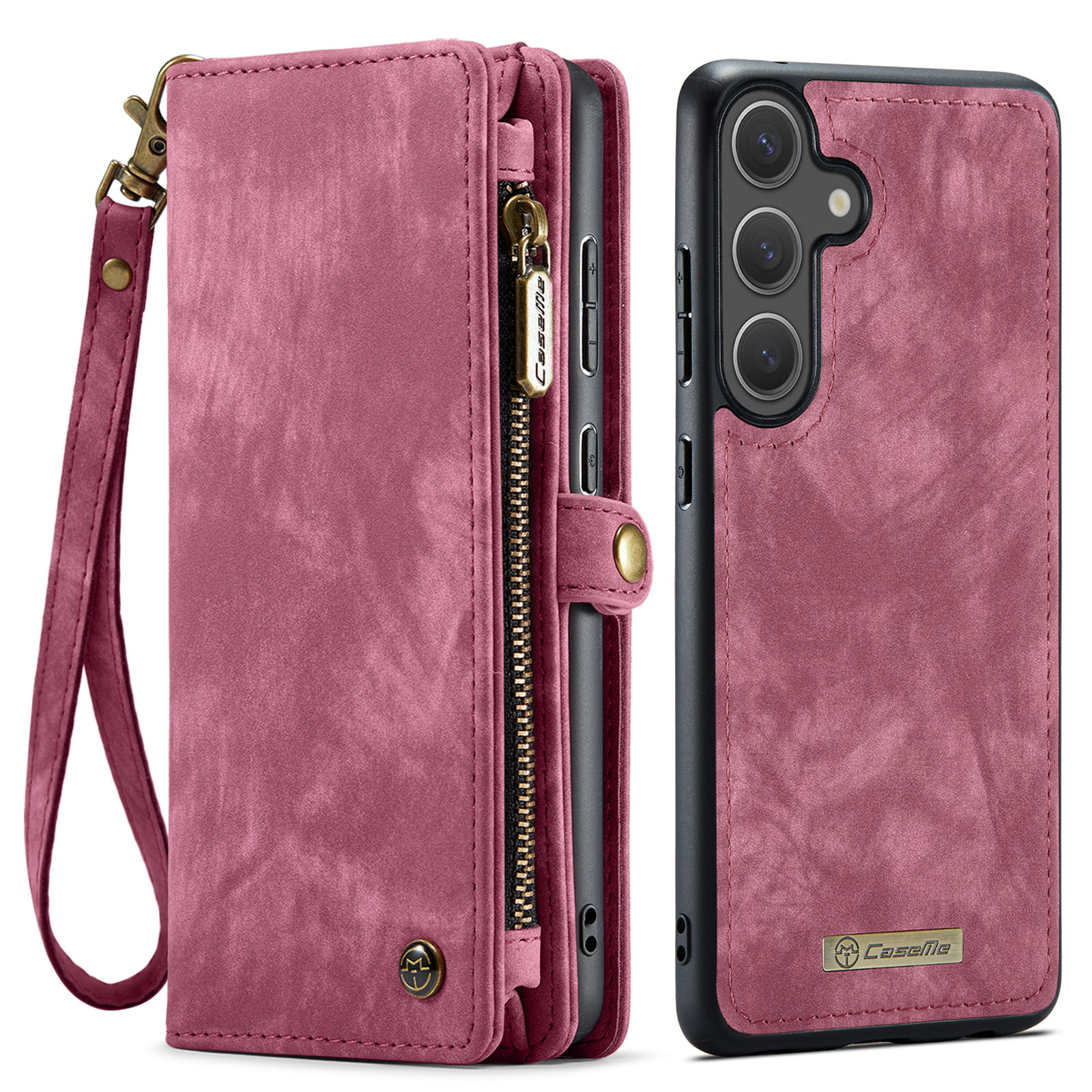 Samsung Galaxy S25 FE Vintage 2 in 1 portemonnee hoes - Rood