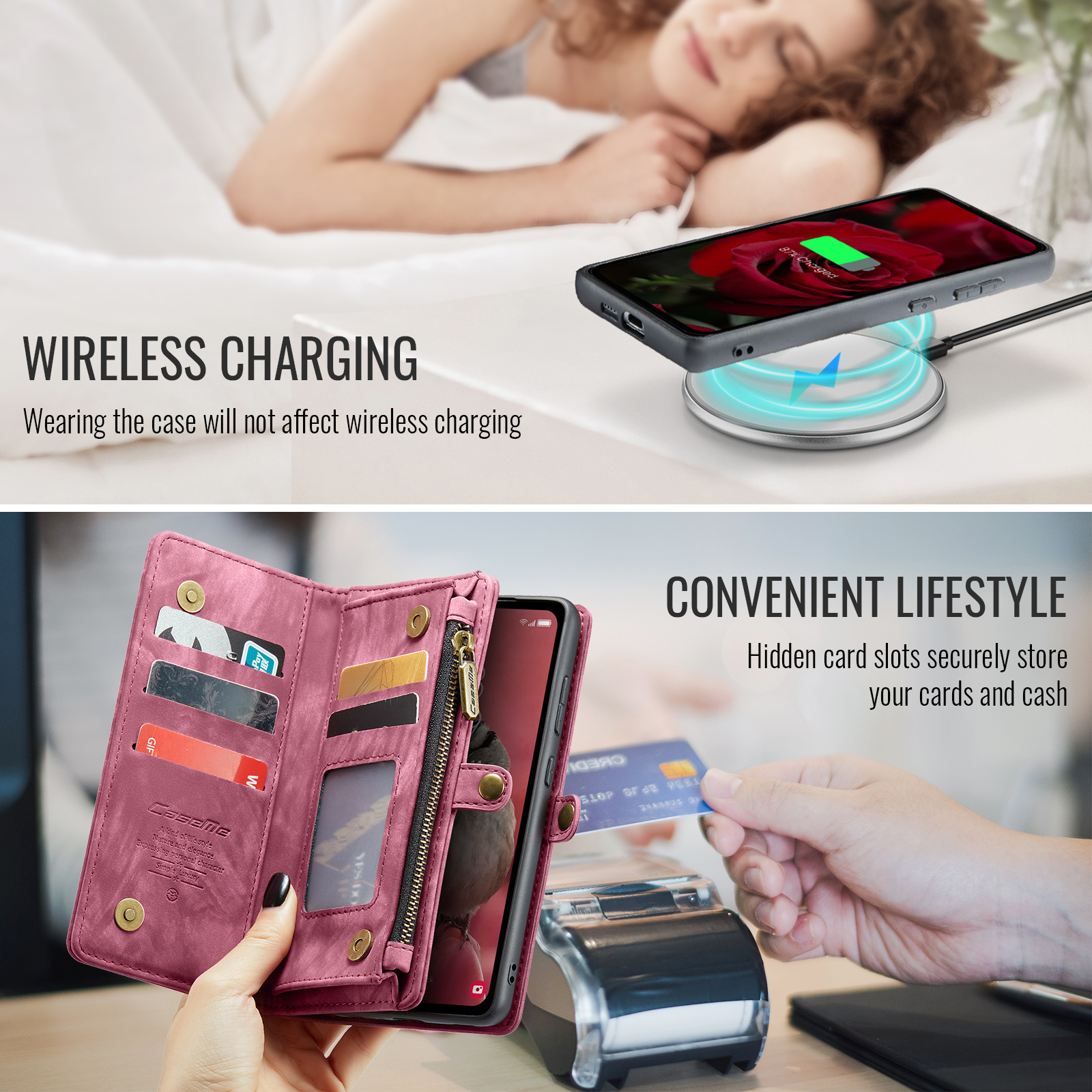 Samsung Galaxy S25 FE Vintage 2 in 1 portemonnee hoes - Rood