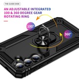 Samsung Galaxy S25 FE hoesje Armor backcover met ringhouder - Zwart