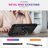 Samsung Galaxy S25 FE hoesje Armor backcover met ringhouder - Zwart
