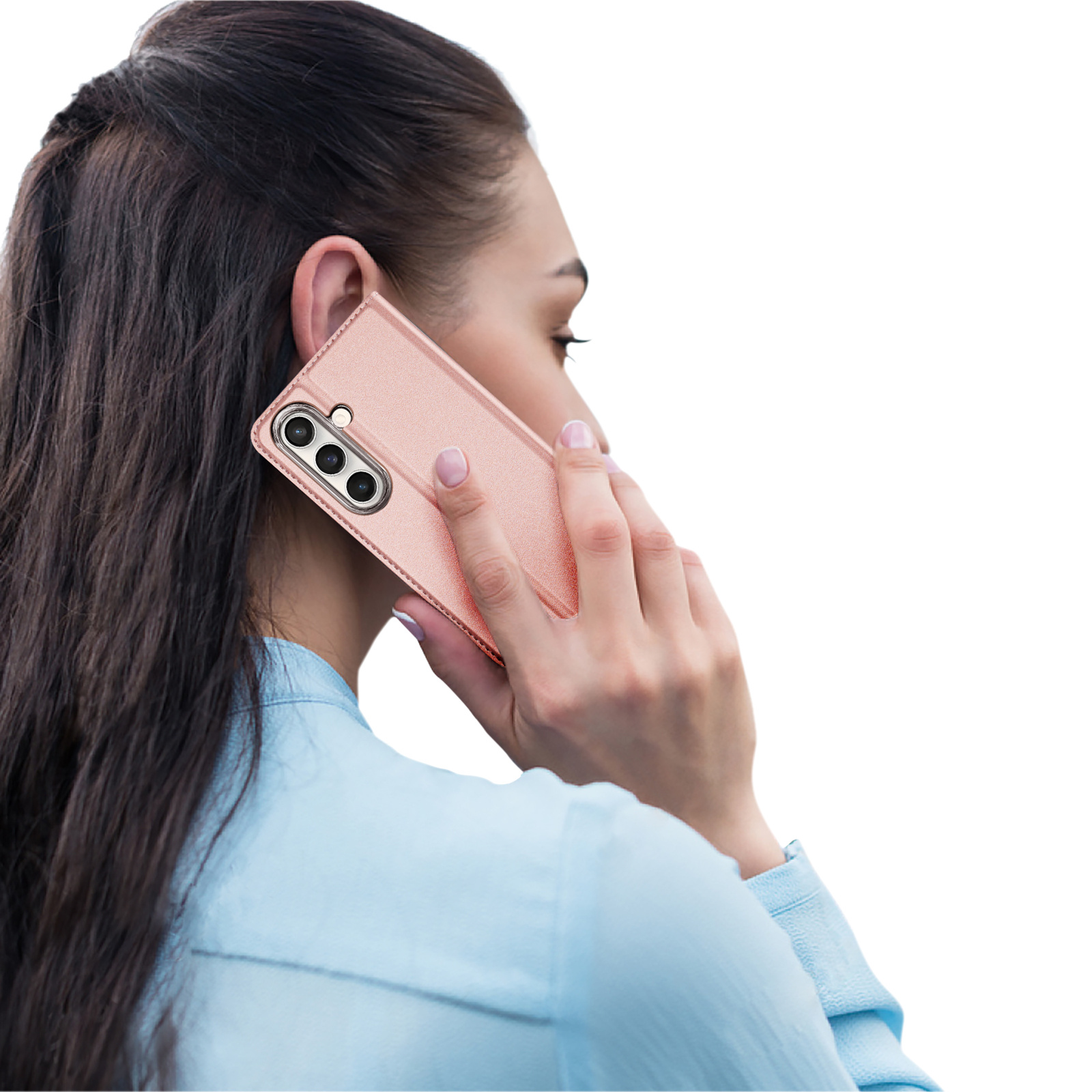 Samsung Galaxy S25 FE Slim Bookcase hoesje - Rose Goud