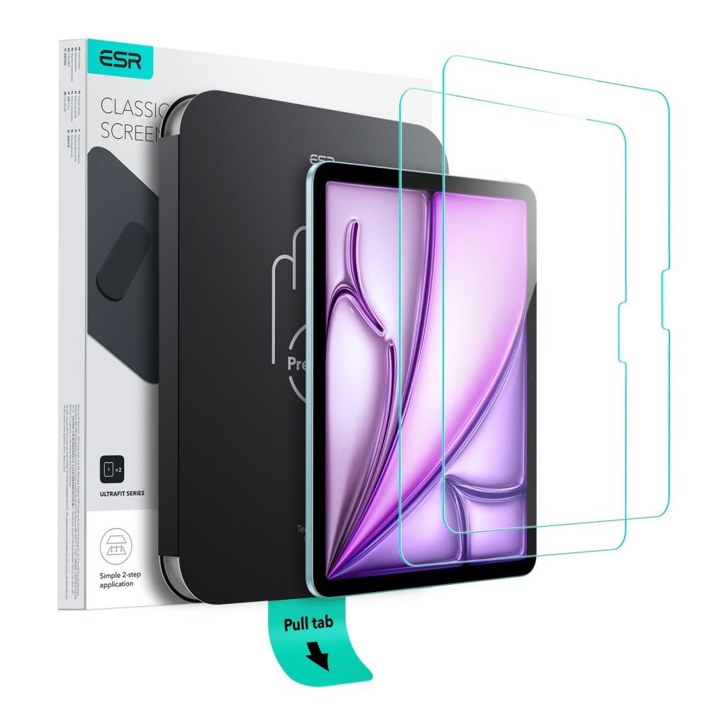 ESR iPad Air 11 inch (2024/2025) Tempered Glass (2 stuks) screenprotector - Installatie tool - Case Friendly - Militair Getest Glas
