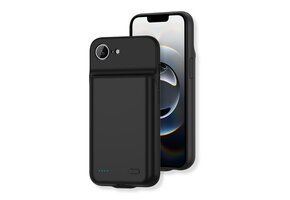 Lunso iPhone 17e / iPhone 16e case - Powerbank hoesje 7000 mAh - Zwart