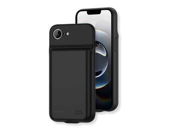 Lunso iPhone 16e case - Powerbank hoesje 7000 mAh - Zwart