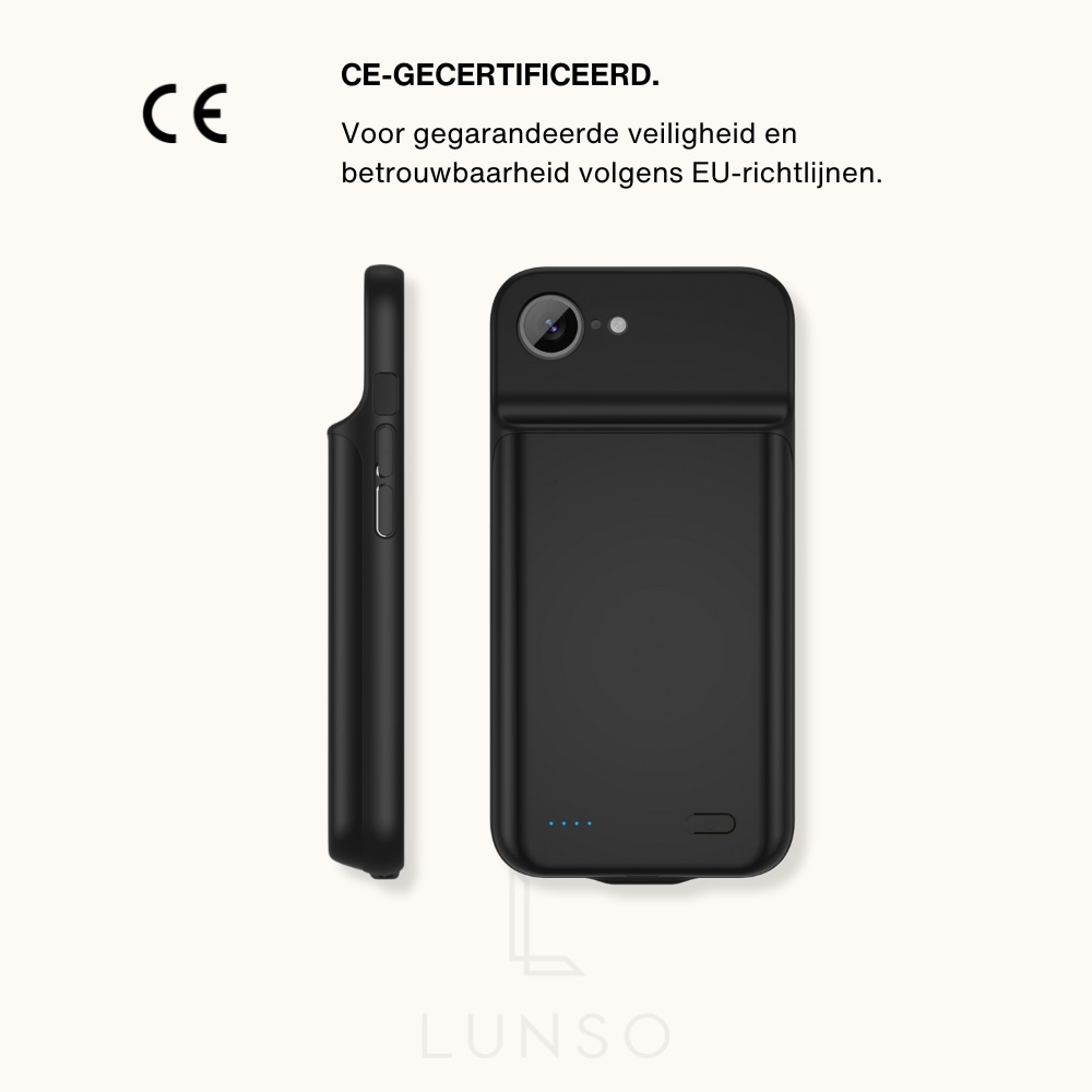 iPhone 17e / iPhone 16e Powerbank hoesje 7000 mAh hoes - Zwart
