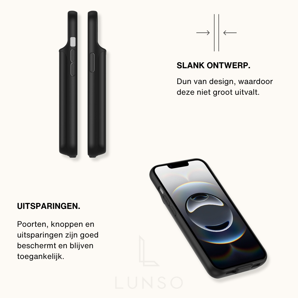 iPhone 17e / iPhone 16e Powerbank hoesje 7000 mAh hoes - Zwart