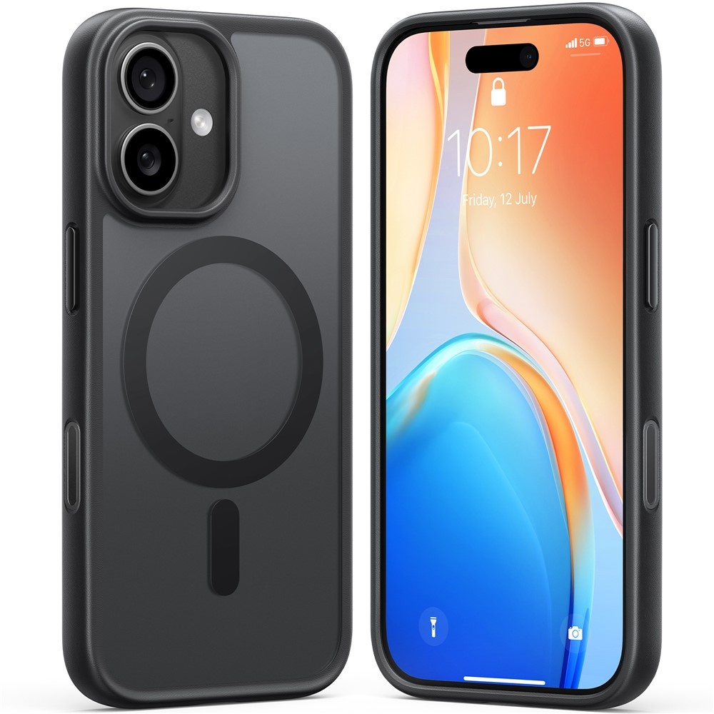 Torras iPhone 17 hoesje - slanke, duurzame backcover met volledige MagSafe ondersteuning en schokbestendige bescherming - Zwart