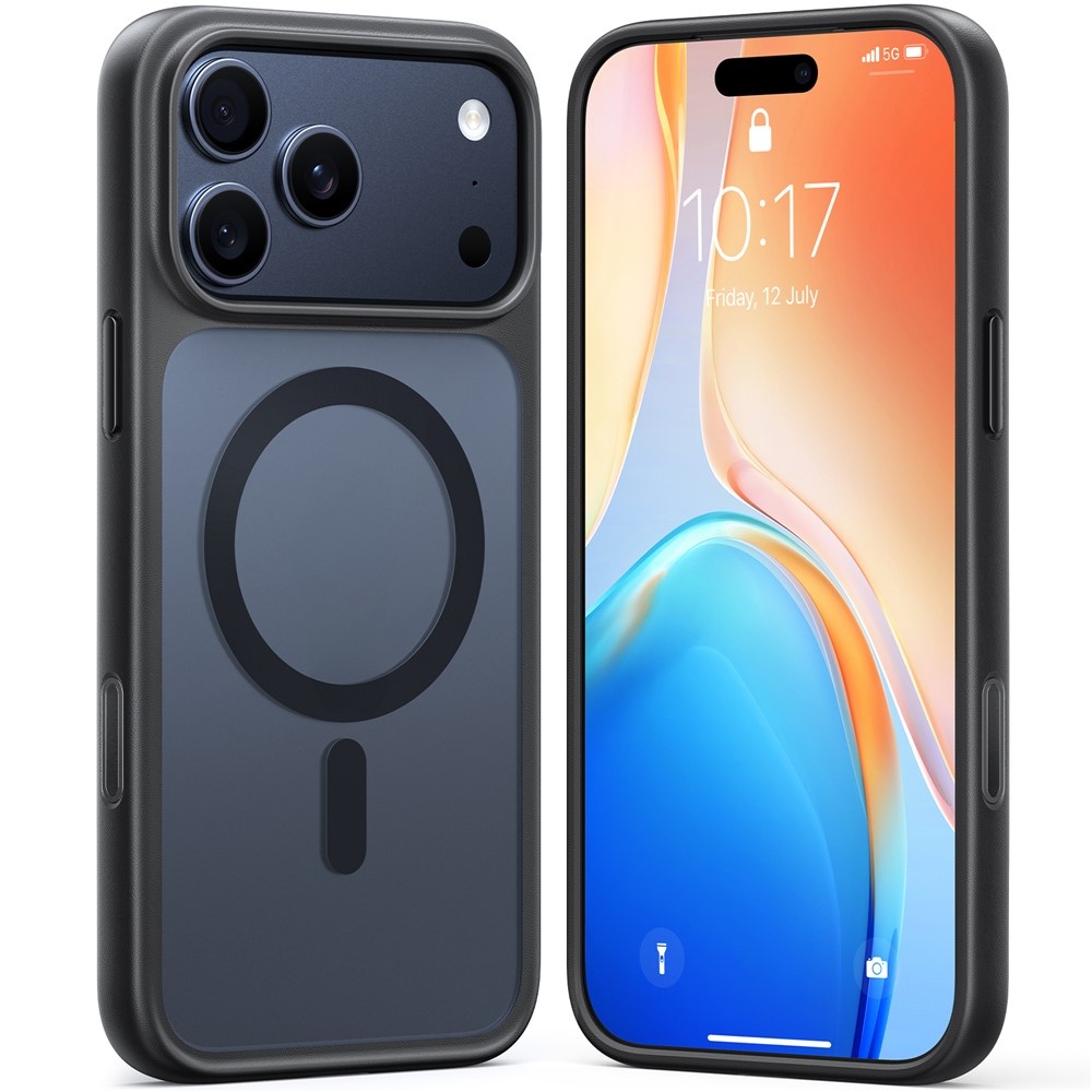 Torras iPhone 17 Pro Max hoesje - slanke, duurzame backcover met volledige MagSafe ondersteuning en schokbestendige bescherming - Zwart