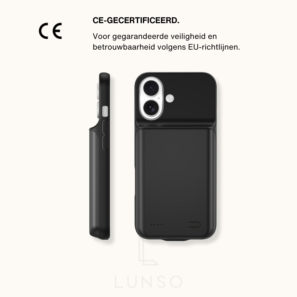 iPhone 17 Powerbank hoesje 7000 mAh hoes - Zwart