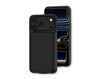 Lunso iPhone 17 Pro case - Powerbank hoesje 7000 mAh - Zwart