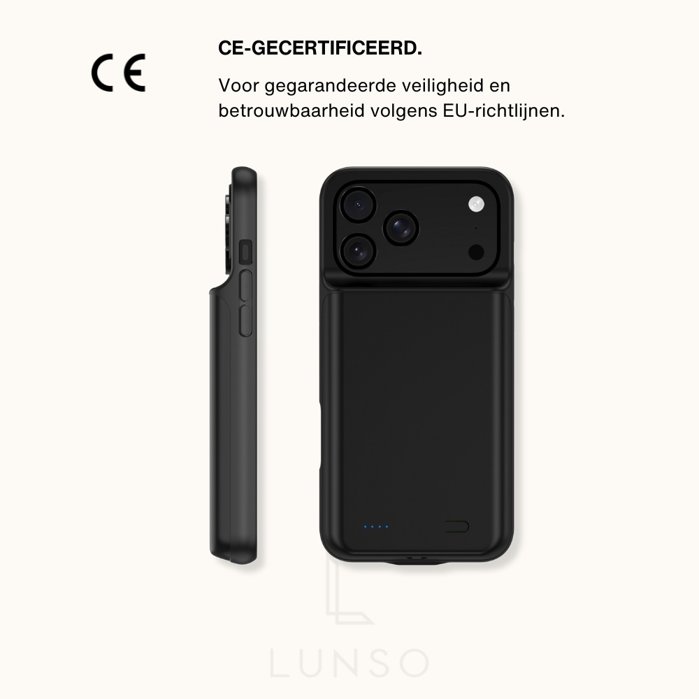 iPhone 17 Pro Powerbank hoesje 7000 mAh hoes - Zwart