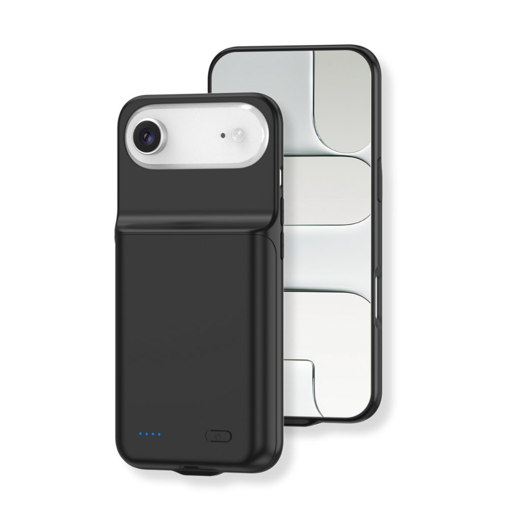 Lunso iPhone 17 Air case - Powerbank hoesje 7000 mAh - Zwart