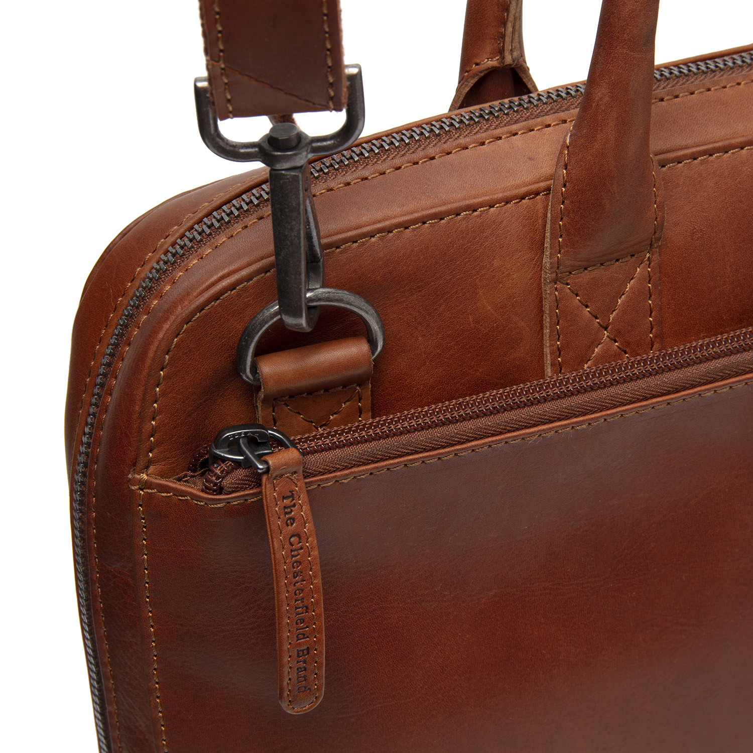 The Chesterfield Brand Tilbury leren laptoptas voor 13 en 14 inch laptops - Cognac