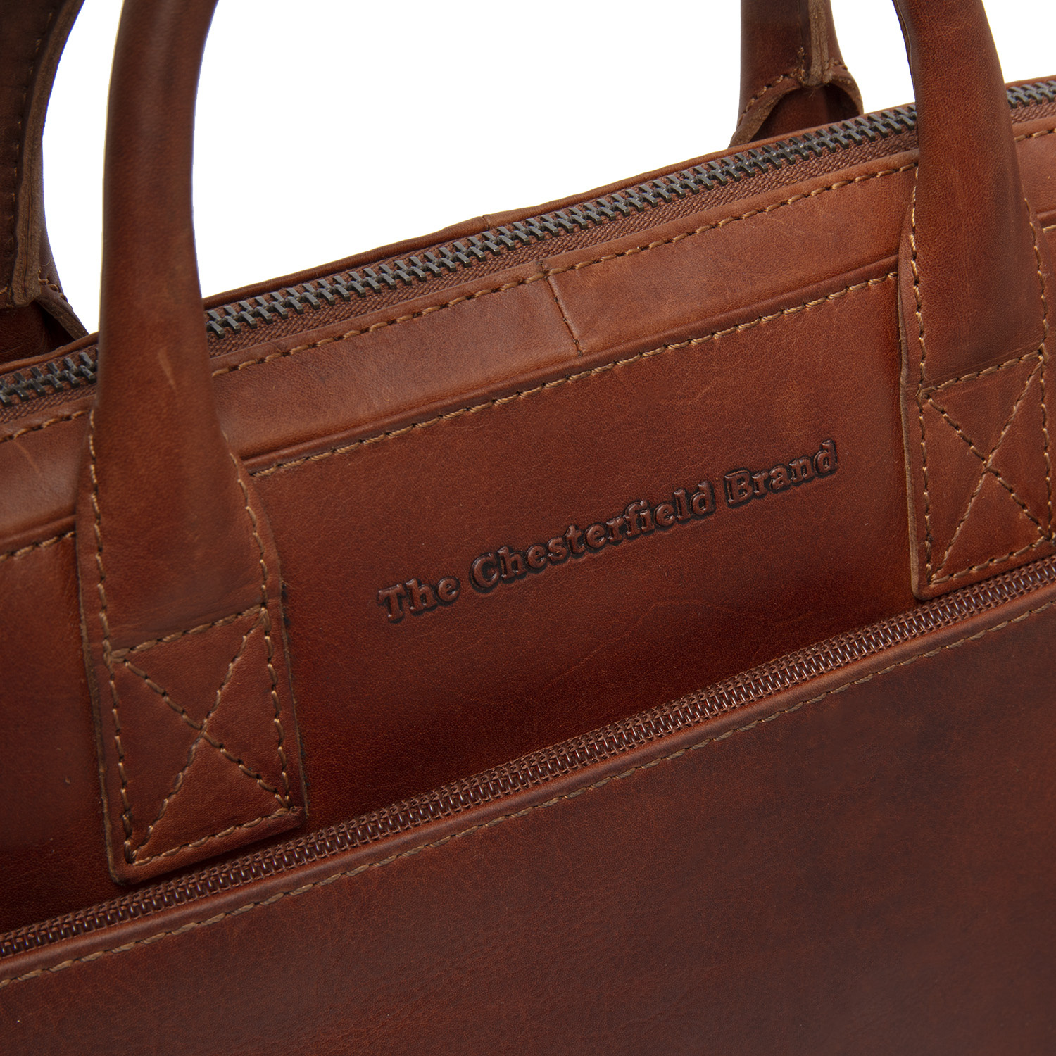 The Chesterfield Brand Tilbury leren laptoptas voor 13 en 14 inch laptops - Cognac