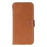 iPhone 17 Pro Max leren afneembare 2-in-1 bookcase telefoonhoes - Cognac