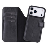iPhone 17 Pro leren afneembare 2-in-1 bookcase telefoonhoes - Zwart