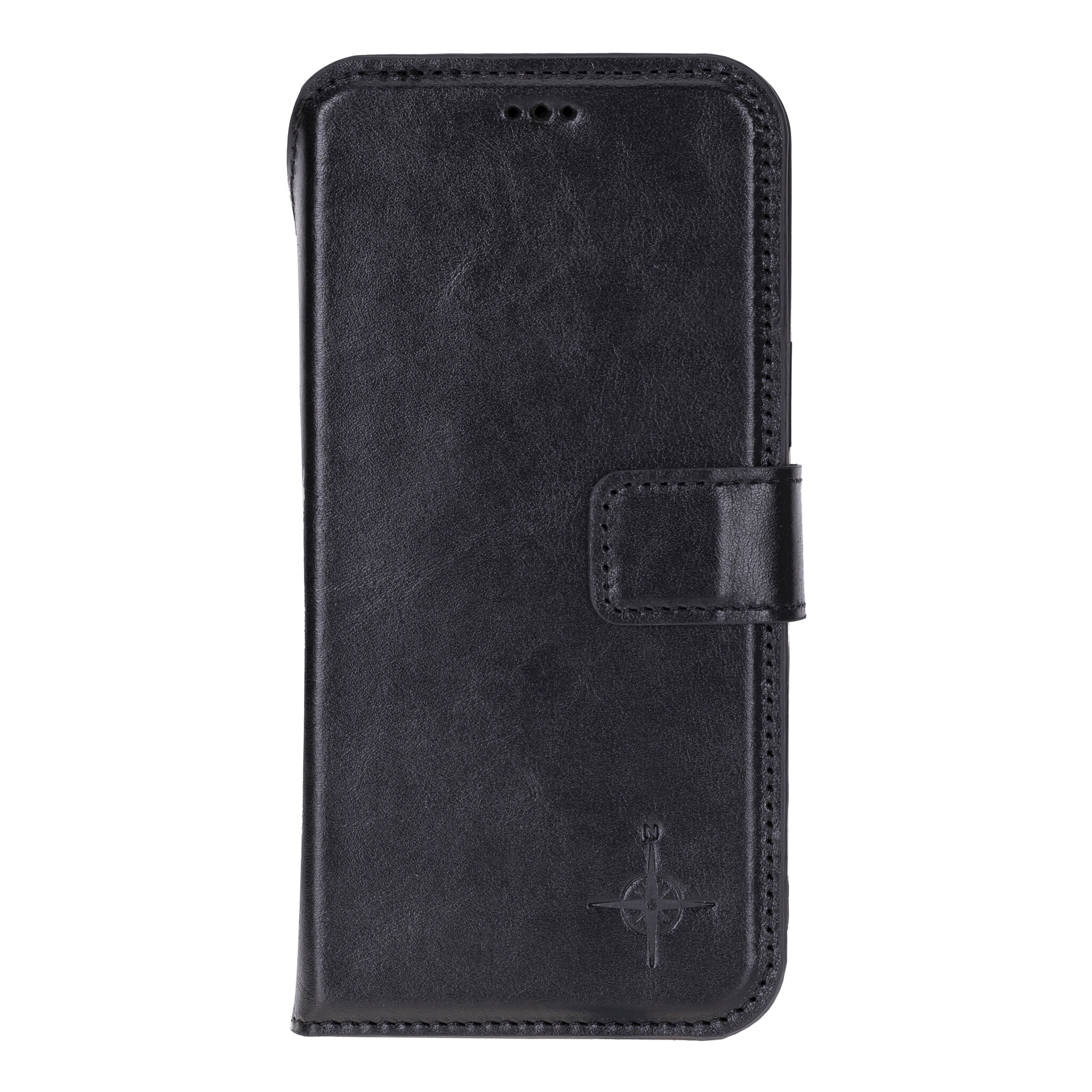 iPhone 17 Pro leren afneembare 2-in-1 bookcase telefoonhoes - Zwart