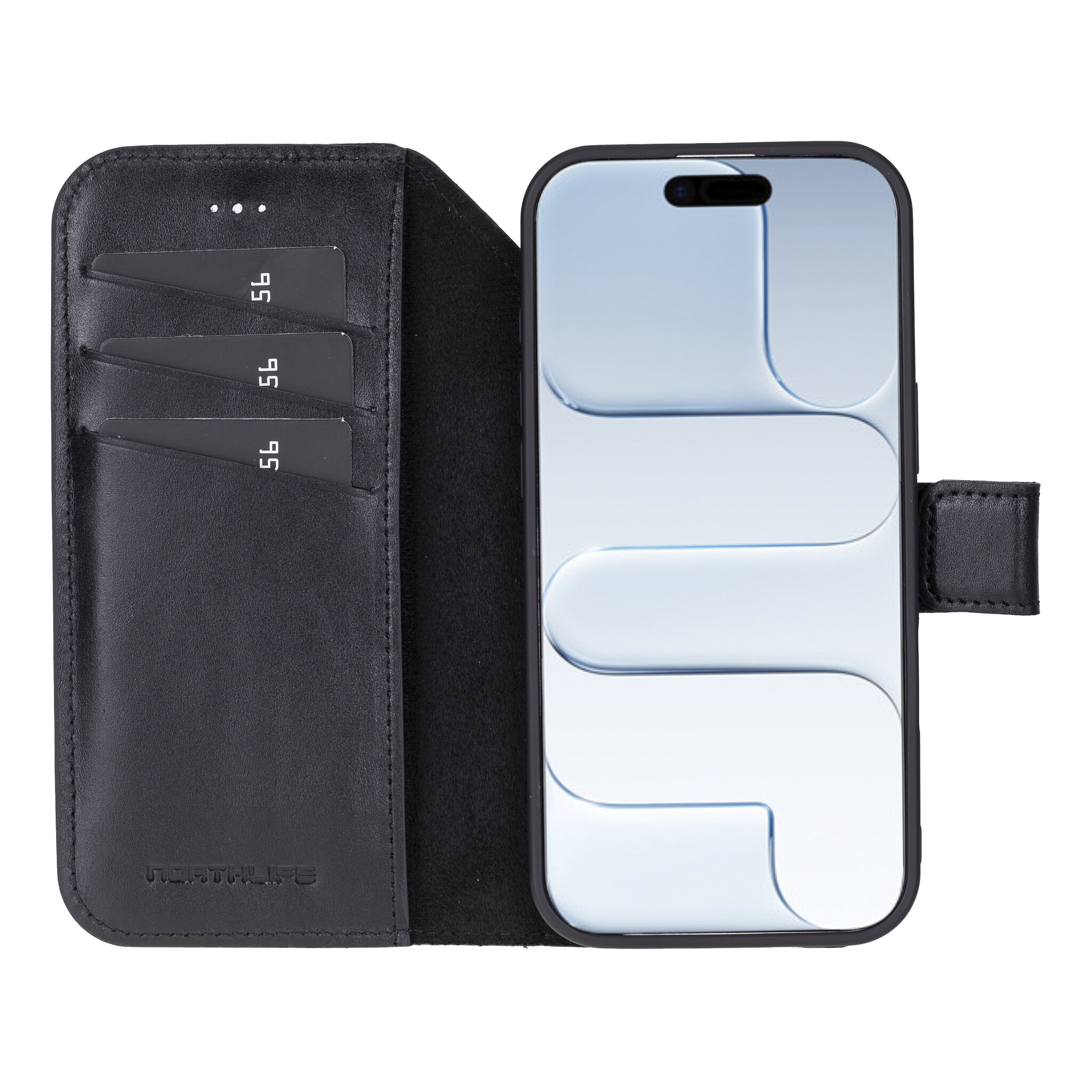 iPhone 17 Air leren afneembare 2-in-1 bookcase telefoonhoes - Zwart