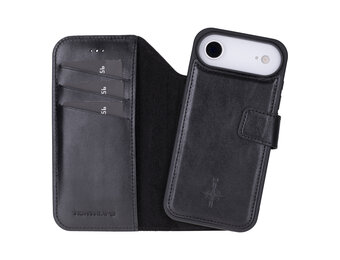 NorthLife iPhone 17 Air - Leren Afneembare 2-in-1 bookcase telefoonhoes - Zwart
