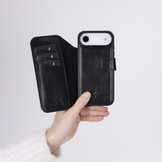 iPhone 17 Air leren afneembare 2-in-1 bookcase telefoonhoes - Zwart