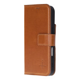 iPhone 17 Air leren afneembare 2-in-1 bookcase telefoonhoes - Cognac